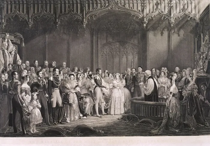 Framed Print : Queen Victoria and Prince Alberts marriage in St Jamess Palace, London, 1840 Framed Print : Queen Victoria and Prince Alberts marriage in St Jamess Palace, London, 1840