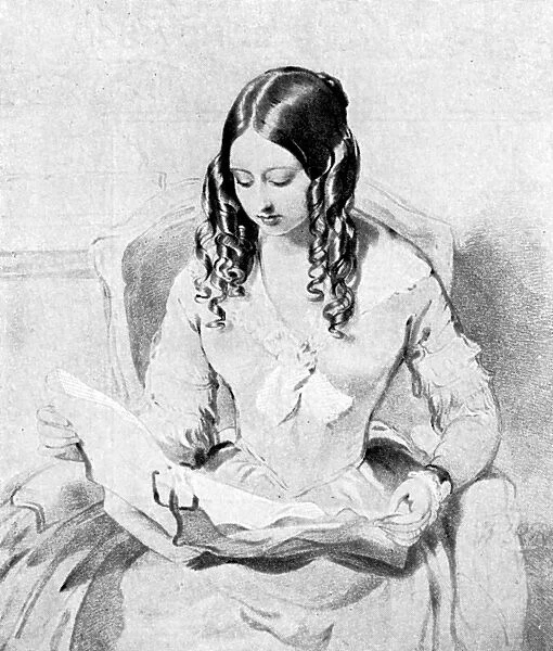 Queen Victoria reading despatches, c1840s. Artist: William Charles Ross