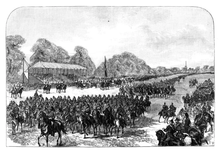 Framed Print : Queen Victoria reviewing volunteers in the Great Park, Windsor, Berkshire, late 19th century Framed Print : Queen Victoria reviewing volunteers in the Great Park, Windsor, Berkshire, late 19th century