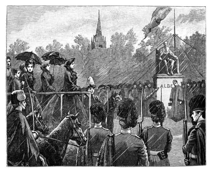 Framed Print : Queen Victoria unveiling the statue of Prince Albert at Aberdeen, 19th century Framed Print : Queen Victoria unveiling the statue of Prince Albert at Aberdeen, 19th century