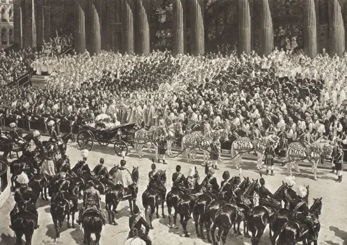 Framed Print : Queen Victorias Diamond Jubilee, London, 22 June 1897 (1901). Artist: G Amato Framed Print : Queen Victorias Diamond Jubilee, London, 22 June 1897 (1901). Artist: G Amato