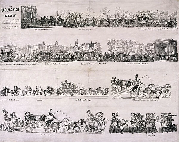 Queen Victorias procession through the City of London, c1844