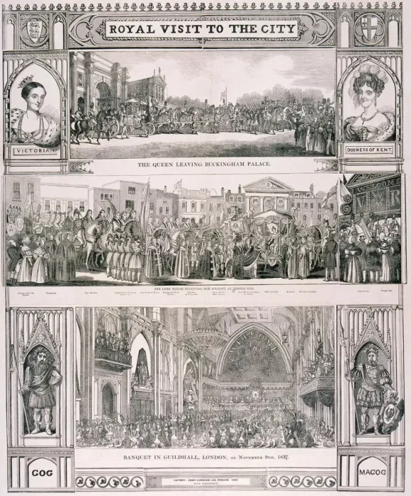 Framed Print : Queen Victorias visit to the City of London, 1837. Artist: Nathaniel Whittock Framed Print : Queen Victorias visit to the City of London, 1837. Artist: Nathaniel Whittock