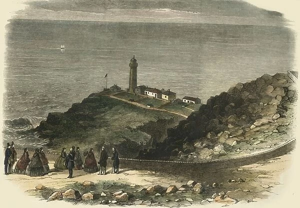 The Queen Visiting South Stack Lighthouse, Holyhead... 1853, (1861). Creator: Unknown