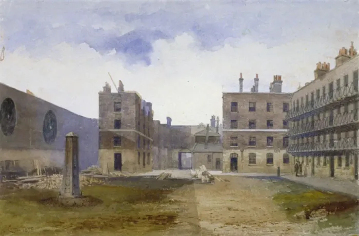 Framed Print : Queens Bench Prison, Borough High Street, Southwark, London, 1879 Framed Print : Queens Bench Prison, Borough High Street, Southwark, London, 1879