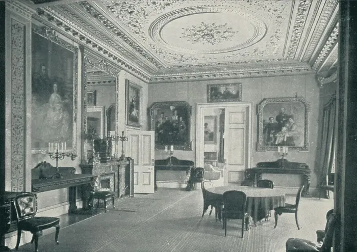 Framed Print : The Queens Dining Room at Osborne House, c1899, (1901). Artist: HN King Framed Print : The Queens Dining Room at Osborne House, c1899, (1901). Artist: HN King