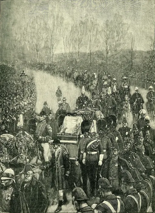 Framed Print : The Queen's Funeral: The Procession Passing Through Hyde Park, c1900. Creator: Unknown Framed Print : The Queen's Funeral: The Procession Passing Through Hyde Park, c1900. Creator: Unknown
