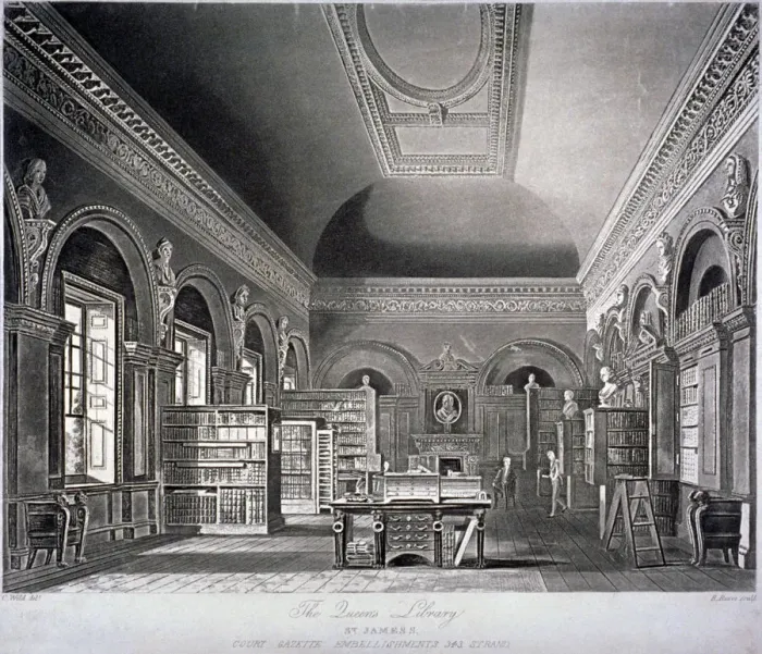 Framed Print : The Queens library in St Jamess Palace, Westminster, London, 1819. Artist: R Reeves Framed Print : The Queens library in St Jamess Palace, Westminster, London, 1819. Artist: R Reeves