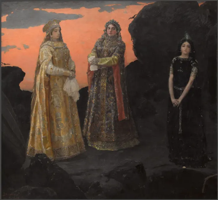 Framed Print : Three queens of the underground kingdom, 1879. Creator: Vasnetsov Framed Print : Three queens of the underground kingdom, 1879. Creator: Vasnetsov