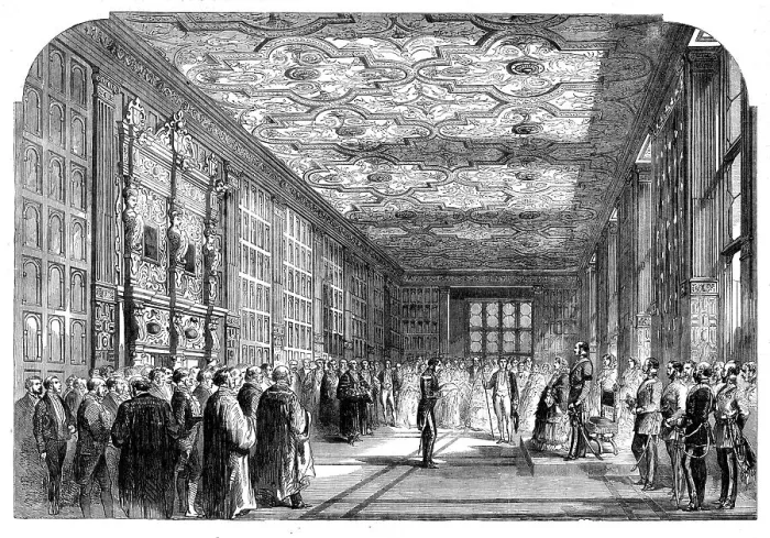 Framed Print : The Queen's Visit to Birmingham - Reading of the Address of the Interim Managers to Her... 1858. Creator: Unknown Framed Print : The Queen's Visit to Birmingham - Reading of the Address of the Interim Managers to Her... 1858. Creator: Unknown