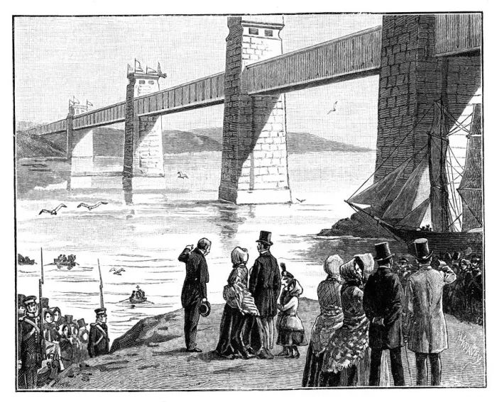 Framed Print : The Queens visit to the Britannia Tubular Bridge, Wales, c1888 Framed Print : The Queens visit to the Britannia Tubular Bridge, Wales, c1888
