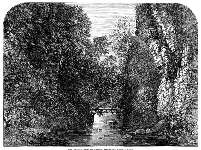 Framed Print : The Queen's Visit to Sutherlandshire: Golspie Burn, 1872. Creator: Unknown Framed Print : The Queen's Visit to Sutherlandshire: Golspie Burn, 1872. Creator: Unknown