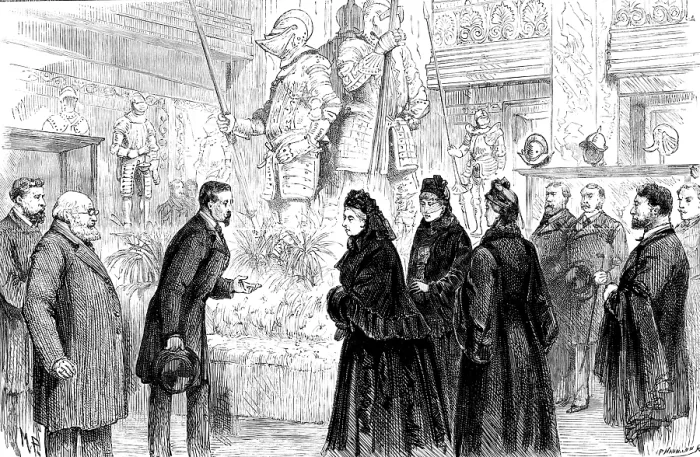 Framed Print : The Queen's visit to the Tudor Exhibition, 1890. Creator: P Naumann Framed Print : The Queen's visit to the Tudor Exhibition, 1890. Creator: P Naumann