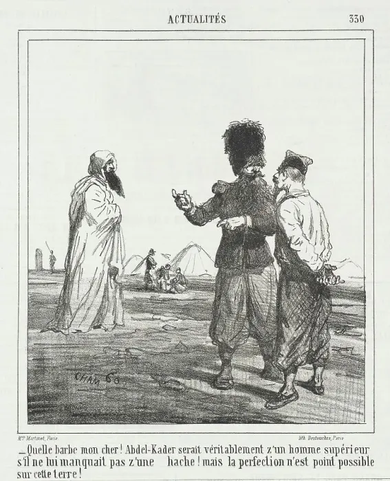 Framed Print : Quelle barbe mon cher! Abdel Kader serait véritablement z'un homme supérieur s'il ne lui... 1865. Creator: Cham Framed Print : Quelle barbe mon cher! Abdel Kader serait véritablement z'un homme supérieur s'il ne lui... 1865. Creator: Cham