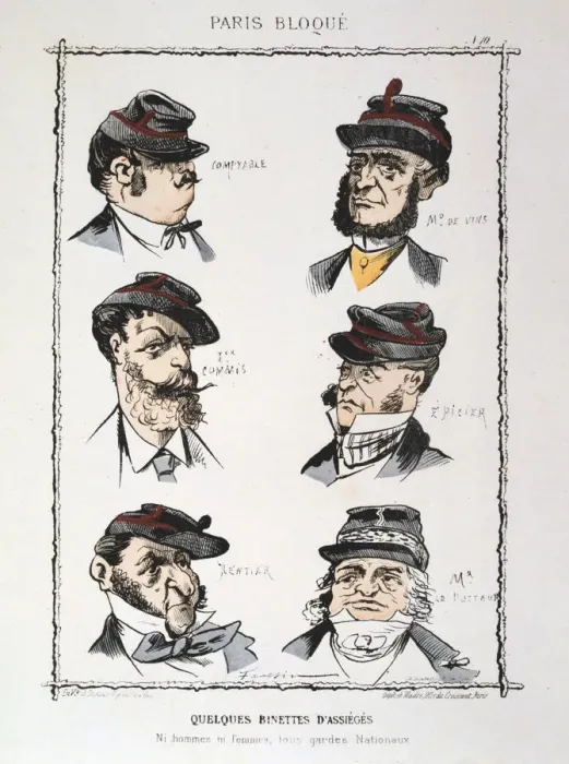 Framed Print : Quelques Binettes d Assieges, 1870-1871 Framed Print : Quelques Binettes d Assieges, 1870-1871