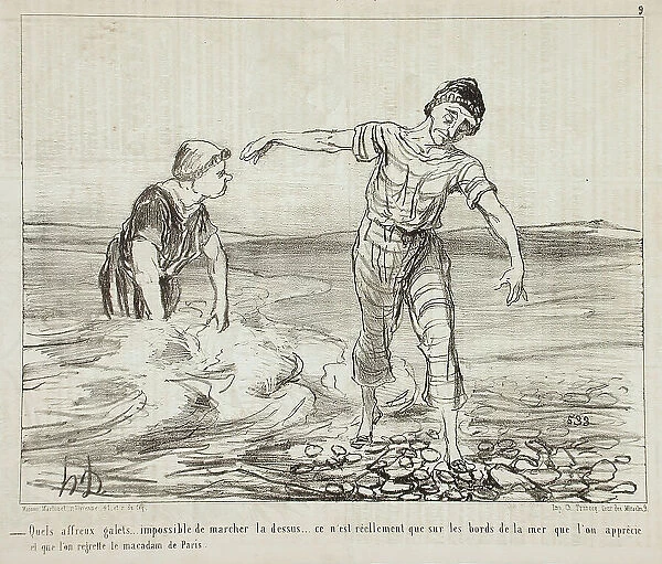 Quels affreux galets... 1853. Creator: Honore Daumier