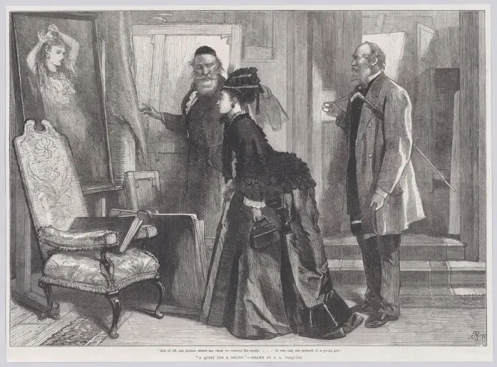 Framed Print : A Quest for a Cousin, from Illustrated London News, December 19, 1874. Creator: Unknown