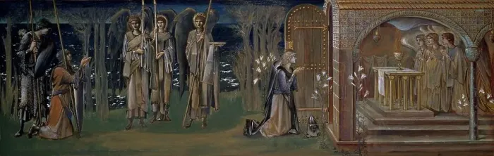 Framed Print : Quest for the Holy Grail - study for The Attainment, 1894. Creator: Sir Edward Coley Burne-Jones Framed Print : Quest for the Holy Grail - study for The Attainment, 1894. Creator: Sir Edward Coley Burne-Jones