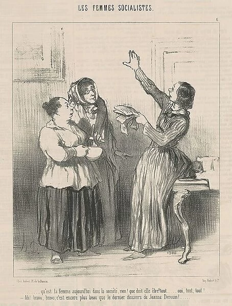 Qu'est la femme aujourd'hui dans la société... 19th century. Creator: Honore Daumier