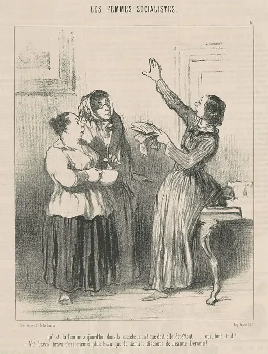 Framed Print : Qu'est la femme aujourd'hui dans la société... 19th century. Creator: Honore Daumier Framed Print : Qu'est la femme aujourd'hui dans la société... 19th century. Creator: Honore Daumier