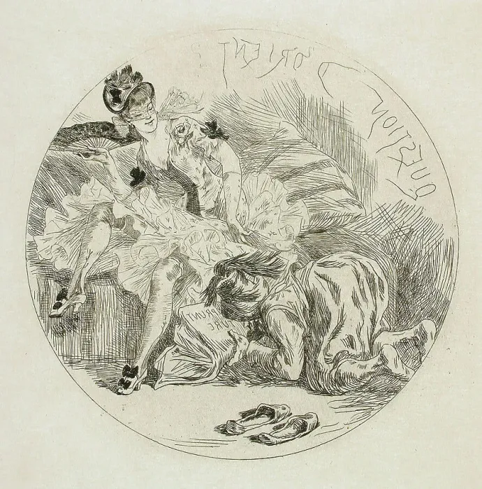 Framed Print : Question d'Orient, 1874. Creator: Félicien Rops Framed Print : Question d'Orient, 1874. Creator: Félicien Rops