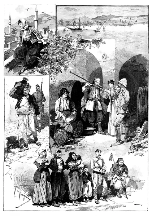Framed Print : The Question of the Retention of Cyprus: sketches in the island, 1895. Creator: Unknown Framed Print : The Question of the Retention of Cyprus: sketches in the island, 1895. Creator: Unknown