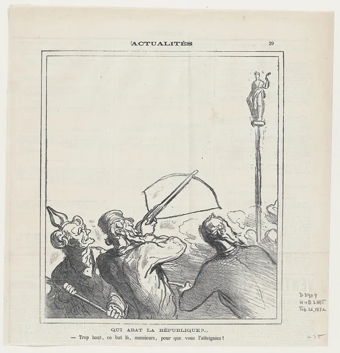 Framed Print : Qui abat la Republique?, 1872. Creator: Honore Daumier Framed Print : Qui abat la Republique?, 1872. Creator: Honore Daumier