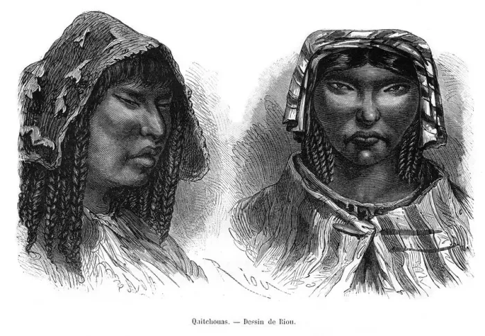 Framed Print : Quichua Indians, South America, 19th century. Artist: Edouard Riou