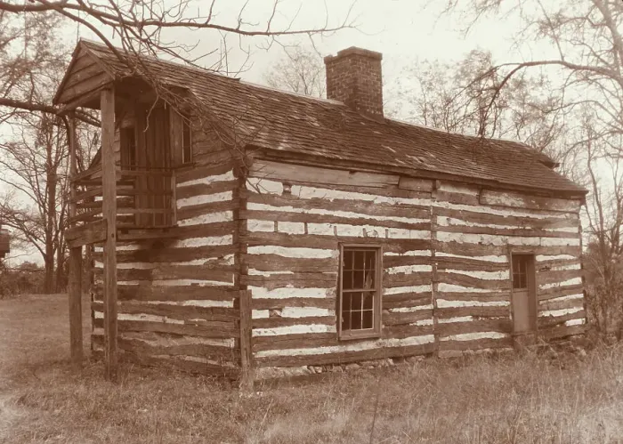 Framed Print : Quickmore Log Cabin, Amherst County, Virginia, 1935. Creator: Frances Benjamin Johnston Framed Print : Quickmore Log Cabin, Amherst County, Virginia, 1935. Creator: Frances Benjamin Johnston