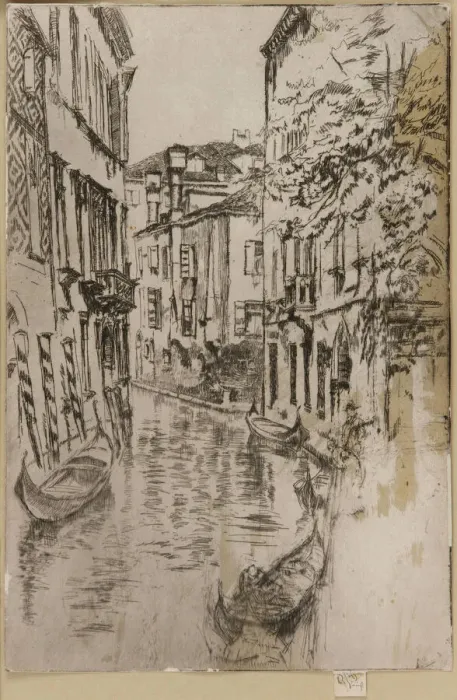Framed Print : Quiet Canal, 1879-1880. Creator: James Abbott McNeill Whistler Framed Print : Quiet Canal, 1879-1880. Creator: James Abbott McNeill Whistler