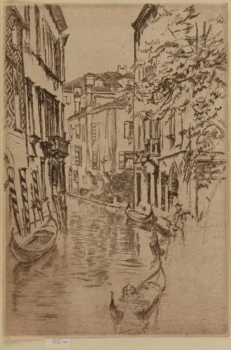 Framed Print : Quiet Canal, 1879-1880. Creator: James Abbott McNeill Whistler Framed Print : Quiet Canal, 1879-1880. Creator: James Abbott McNeill Whistler