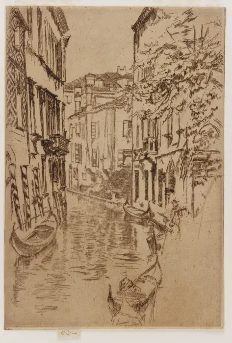 Framed Print : Quiet Canal, 1879-1880. Creator: James Abbott McNeill Whistler Framed Print : Quiet Canal, 1879-1880. Creator: James Abbott McNeill Whistler