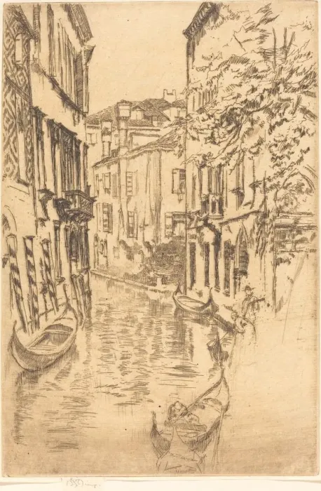 Framed Print : Quiet Canal, 1880. Creator: James Abbott McNeill Whistler Framed Print : Quiet Canal, 1880. Creator: James Abbott McNeill Whistler
