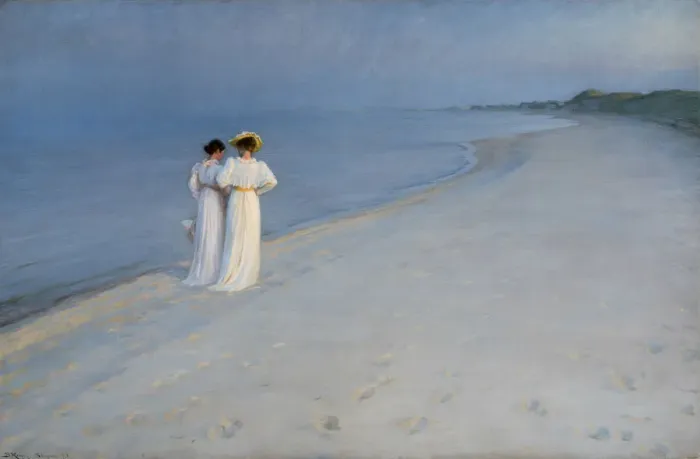 Framed Print : Quiet evening on Skagen's Southern Beach, 1893. Creator: Kroyer, Peder Severin (1851-1909) Framed Print : Quiet evening on Skagen's Southern Beach, 1893. Creator: Kroyer, Peder Severin (1851-1909)