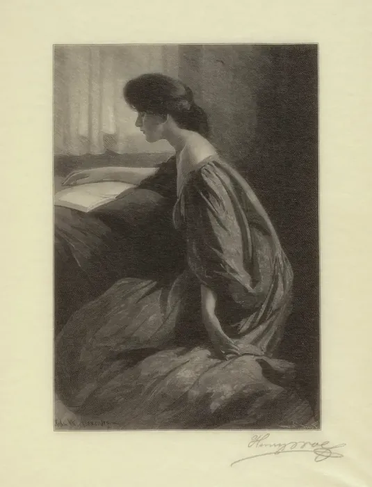 Framed Print : A Quiet Hour, 1903. Creator: Henry Wolf Framed Print : A Quiet Hour, 1903. Creator: Henry Wolf