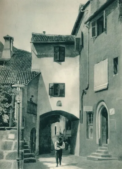 Framed Print : A quiet street, Merano, South Tyrol, Italy, 1927. Artist: Eugen Poppel Framed Print : A quiet street, Merano, South Tyrol, Italy, 1927. Artist: Eugen Poppel