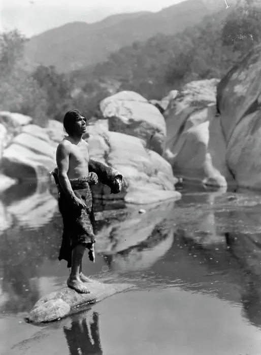 Framed Print : Quiet waters-Tule River Reservation [Yokuts], c1924. Creator: Edward Sheriff Curtis