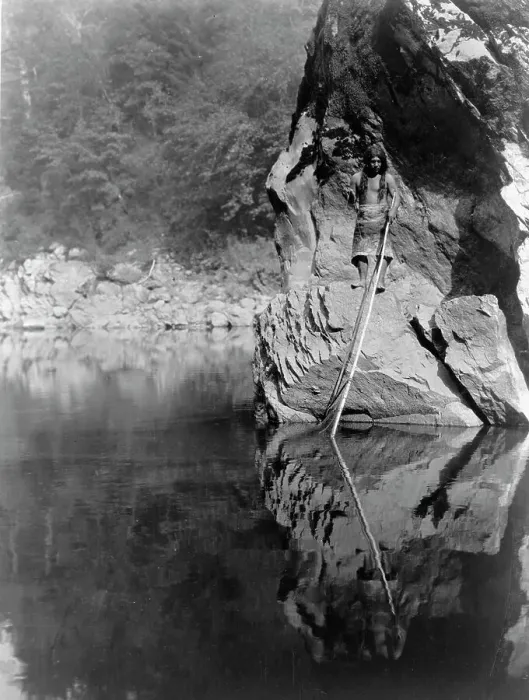Framed Print : Quiet waters-Yurok, c1923. Creator: Edward Sheriff Curtis Framed Print : Quiet waters-Yurok, c1923. Creator: Edward Sheriff Curtis