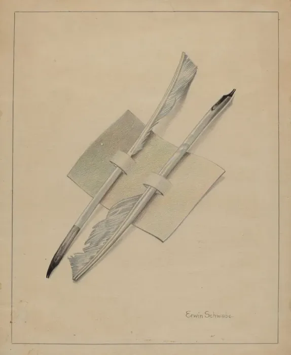 Framed Print : Quill Pens, c. 1936. Creator: Erwin Schwabe Framed Print : Quill Pens, c. 1936. Creator: Erwin Schwabe