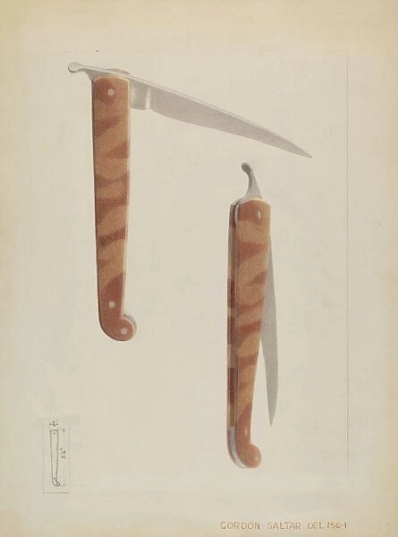 Quill Sharpener Knife, c. 1936. Creator: Gordon Saltar