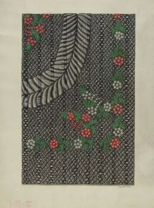 Framed Print : Quilt, 1935 / 1942. Creator: Elizabeth T. Reike Framed Print : Quilt, 1935 / 1942. Creator: Elizabeth T. Reike
