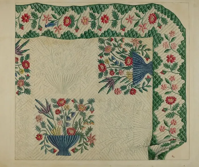Framed Print : Quilt, 1935 / 1942. Creator: Ralph Atkinson Framed Print : Quilt, 1935 / 1942. Creator: Ralph Atkinson