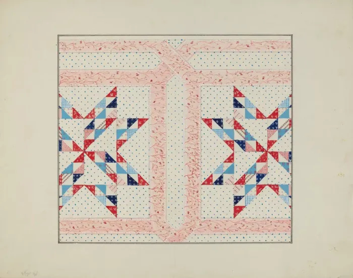 Framed Print : Quilt, 1935 / 1942. Creator: Unknown Framed Print : Quilt, 1935 / 1942. Creator: Unknown