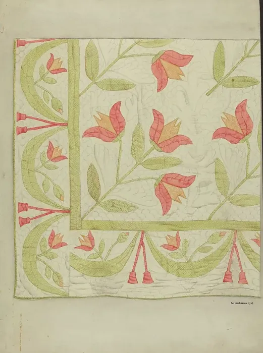 Framed Print : Quilt, 1937. Creator: Dayton Brown Framed Print : Quilt, 1937. Creator: Dayton Brown