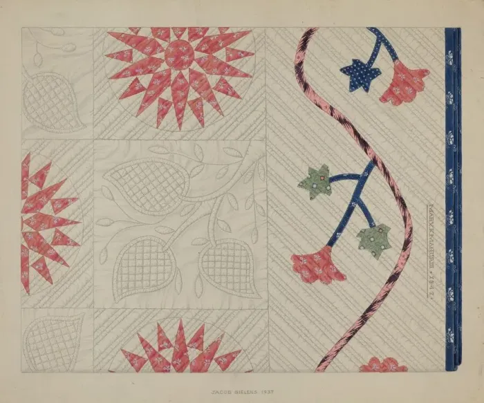 Framed Print : Quilt, 1937. Creator: Jacob Gielens Framed Print : Quilt, 1937. Creator: Jacob Gielens