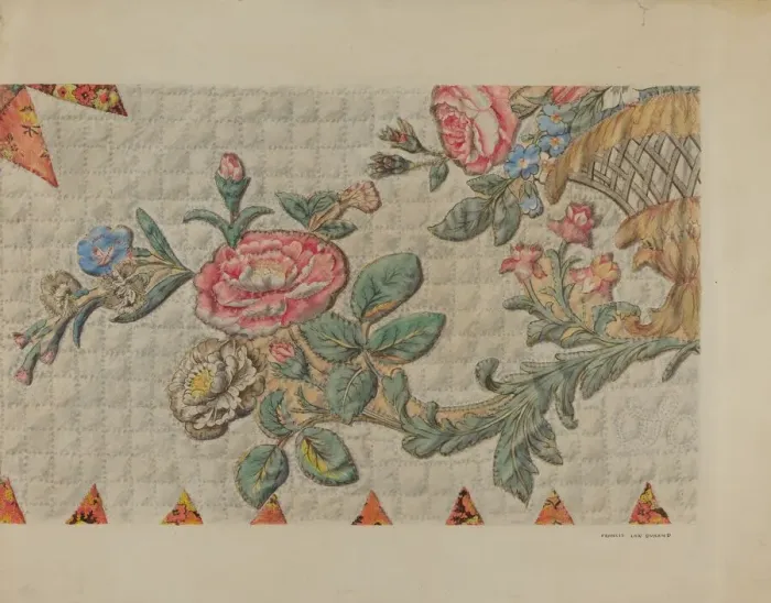 Framed Print : Quilt (Bed Coverlet), c. 1936. Creator: Francis Law Durand