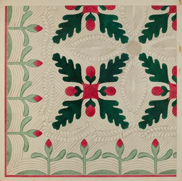 Framed Print : Quilt, c. 1936. Creator: Dorothy Posten