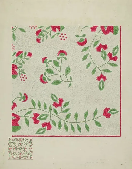 Framed Print : Quilt, c. 1936. Creator: Therkel Anderson Framed Print : Quilt, c. 1936. Creator: Therkel Anderson