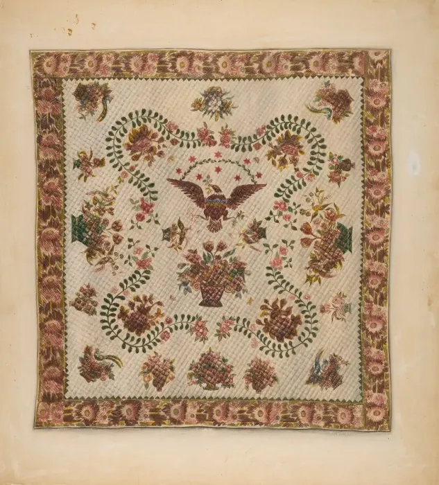 Framed Print : Quilt, c. 1937. Creator: Charles Bowman Framed Print : Quilt, c. 1937. Creator: Charles Bowman