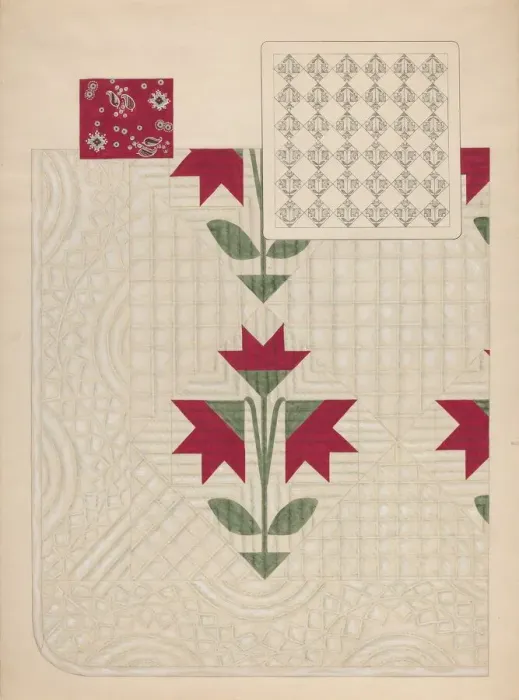 Framed Print : Quilt, c. 1937. Creator: Dorothy Posten Framed Print : Quilt, c. 1937. Creator: Dorothy Posten
